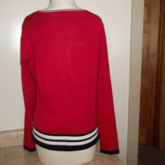 NWT KAREN SCOTT STRIPE HEM CRDI NW RED AMR COMBO L - Picture 4 of 4